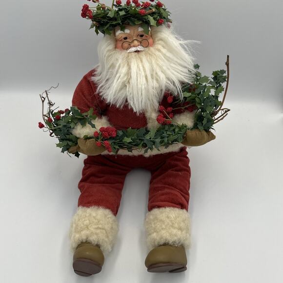Hallmark Christmas Santa Pere Noel Plush Figure Decoration Shelf Sitter 15" - Picture 2 of 8